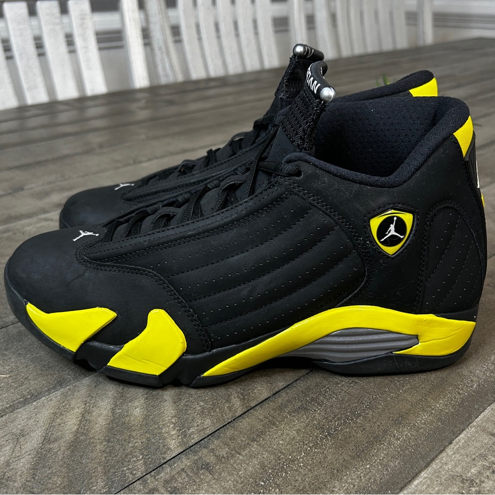 Nike Air Jordan Retro 14 Thunder 2014 Mens Sneakers Size 9.5